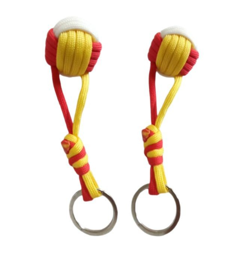 Three colors ball keychain Creative Hand-knotted Rope hand made decoration keychaine