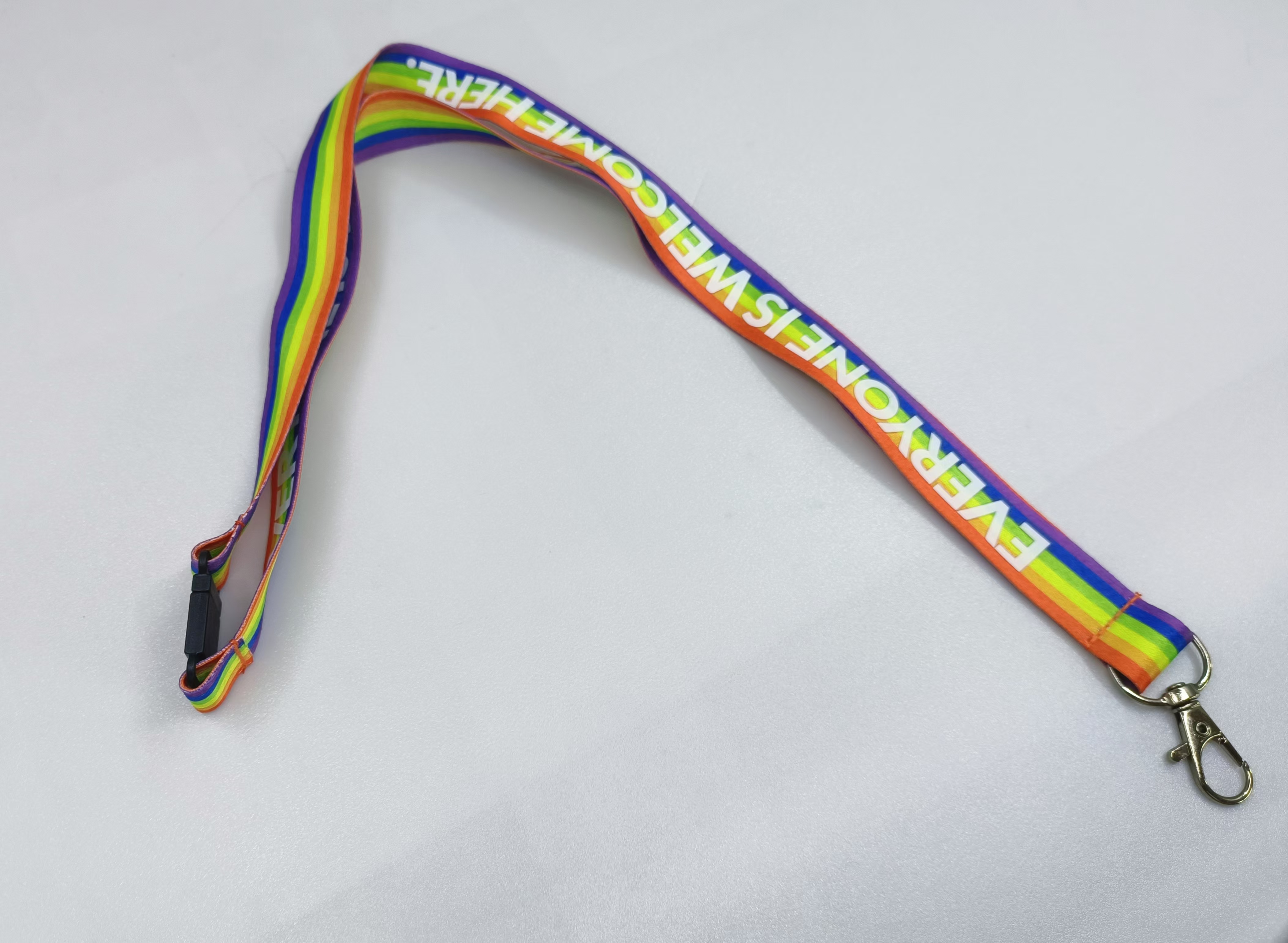 Rainbow lanyard breakaway neck strap for id badge or phone customized logo