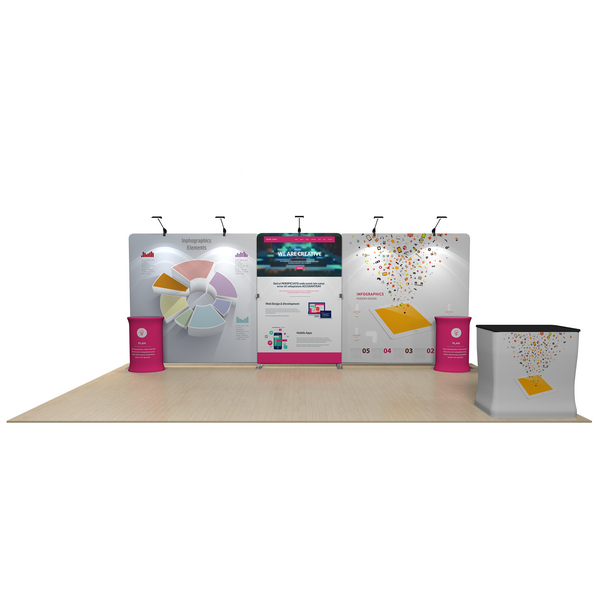 20ft EZ 튜브 부스 키트