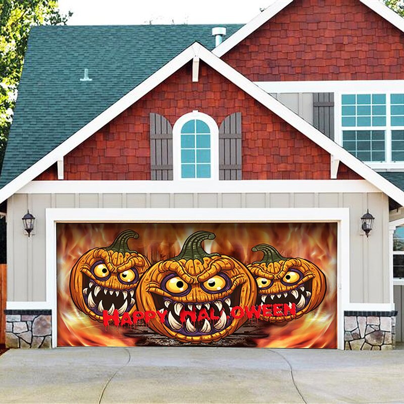 Supply 2021 Halloween Decoration Banner Garage Door Mural Wholesale ...