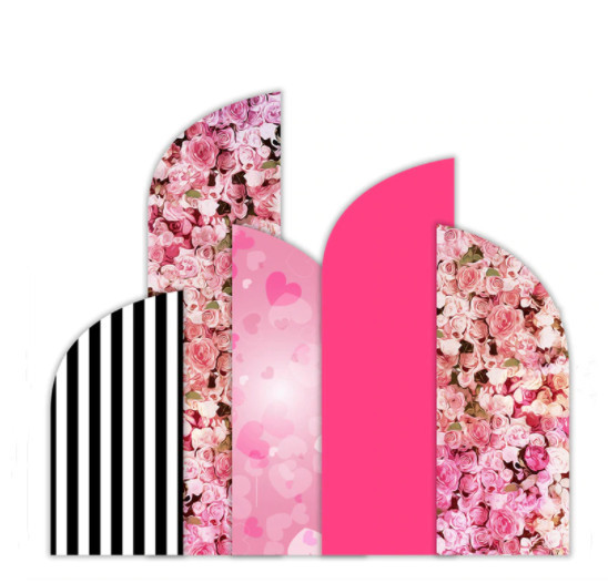 Ensemble de 5 murs Chiara Backdrop, cadres arqués avec ensemble de couvertures | Décoration d'anniversaire et de douche de bébé et de fête de mariage