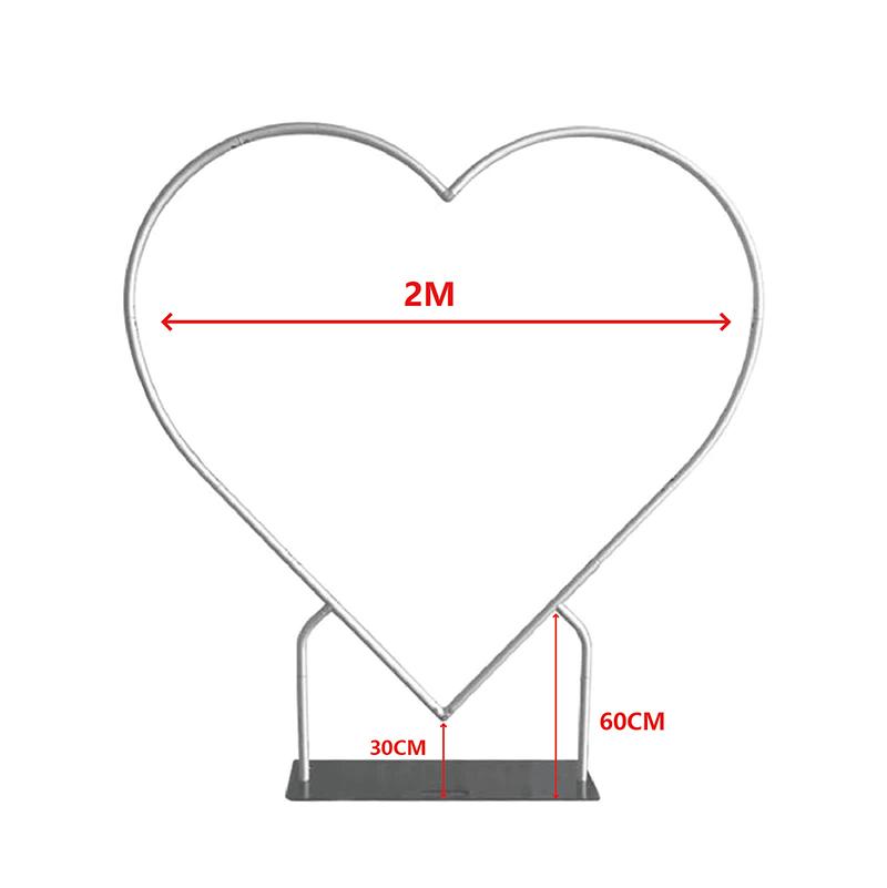 6.5ft Party&Hoop Balloon Heart Shape Loop Flower Arch Photo Booth Backdrop Stand Heart Backdrop
