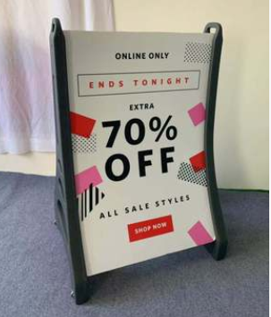 A1 Black Plastic Sidewalk Sign for Outdoor Advertising