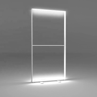 Doppelseitiger LED-Leuchtkasten mit bodenstehendem Aluminium-Seg-Rahmen