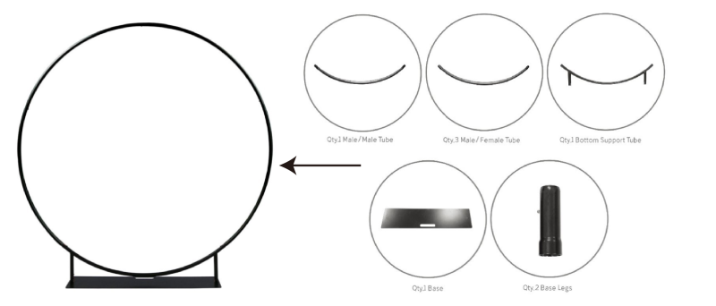 7피트(213cm) 원형 원형 웨딩 풍선 아치 금속 풍선 스탠드 흰색 배경 커버 파티 베이스 사진 벽 장식 장식