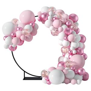 7ft (213cm) Round circle wedding balloon arch metal balloon stand white backdrop cover party base photo wall decor decorations