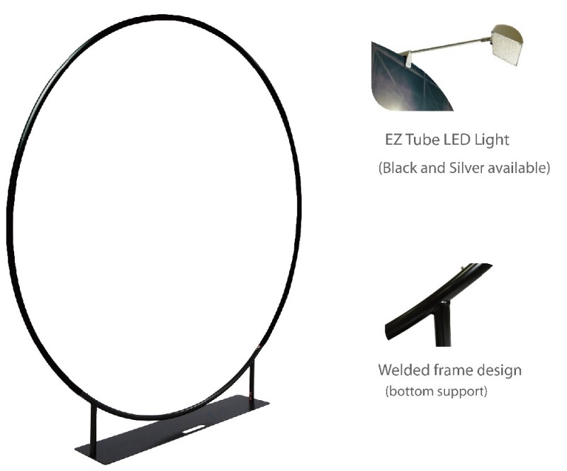7피트(213cm) 원형 원형 웨딩 풍선 아치 금속 풍선 스탠드 흰색 배경 커버 파티 베이스 사진 벽 장식 장식
