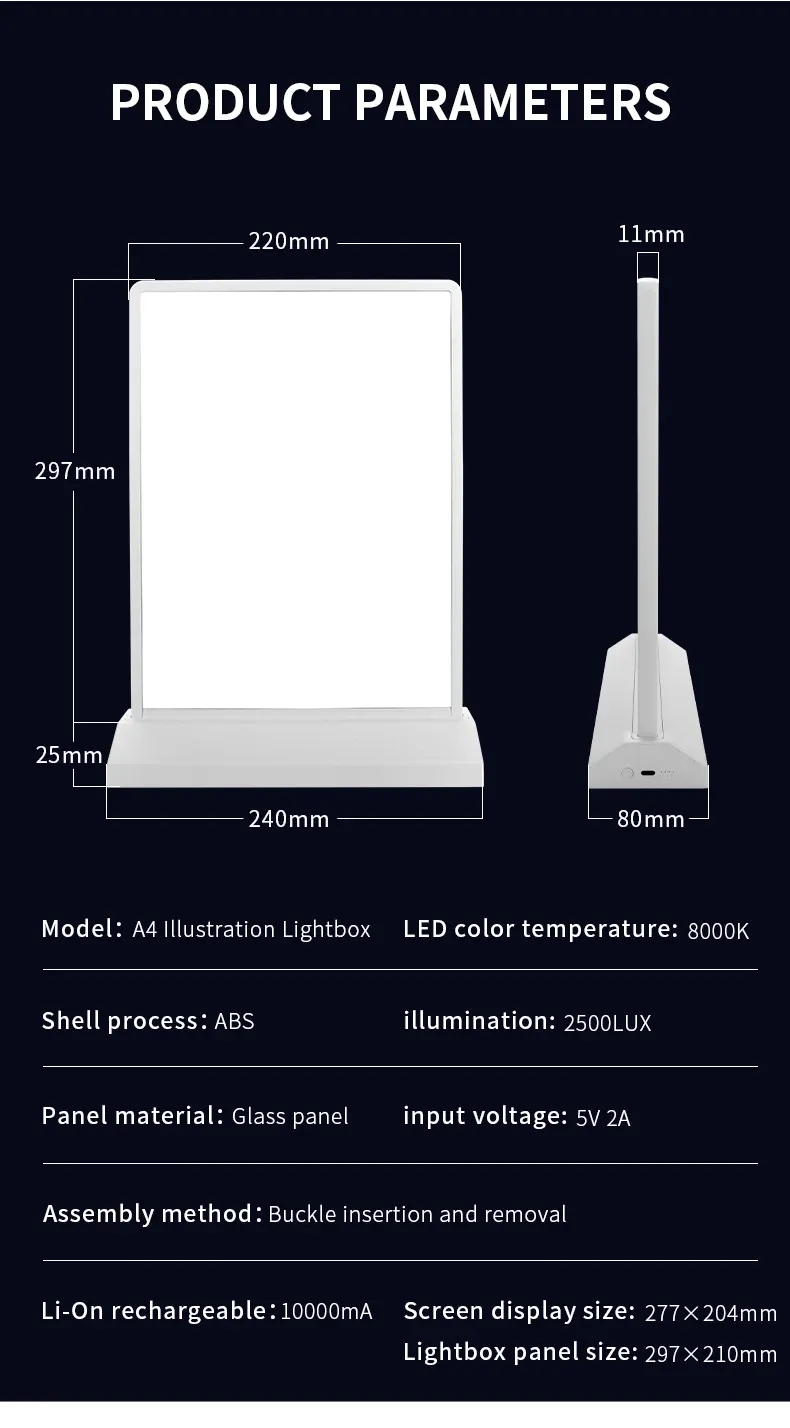 Rechargeable Tabletop Lightbox