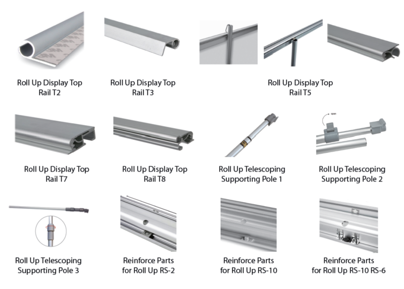 Package and accessory option for roll up banner stand