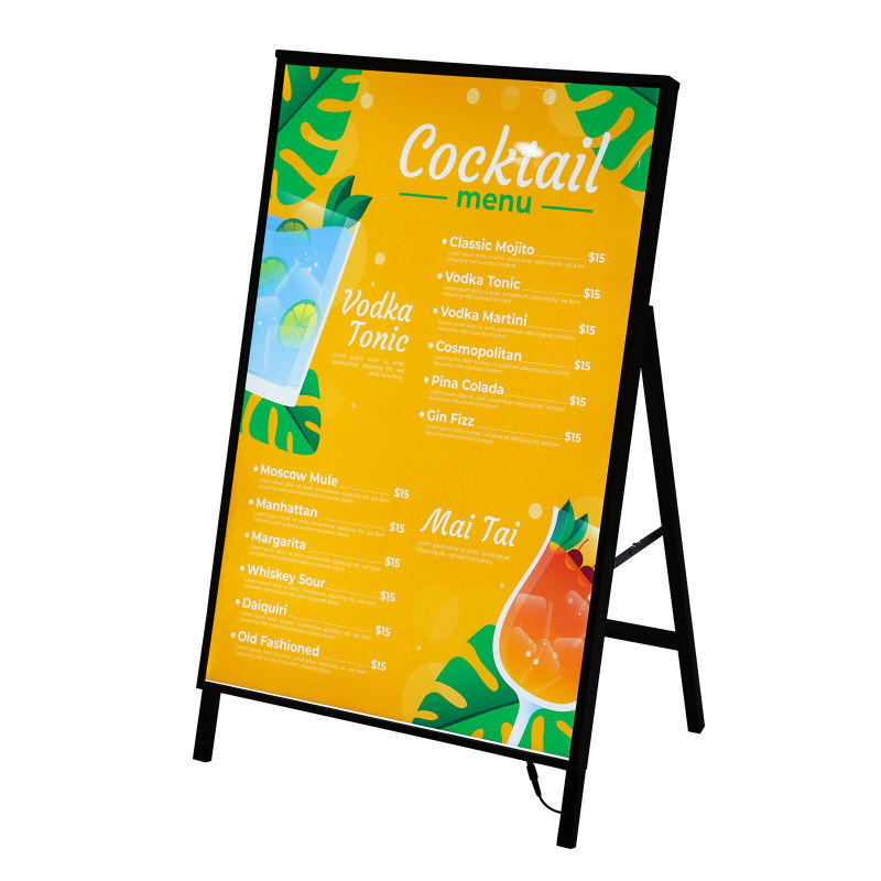 Slim Advertising Light Box with Metal A Frame