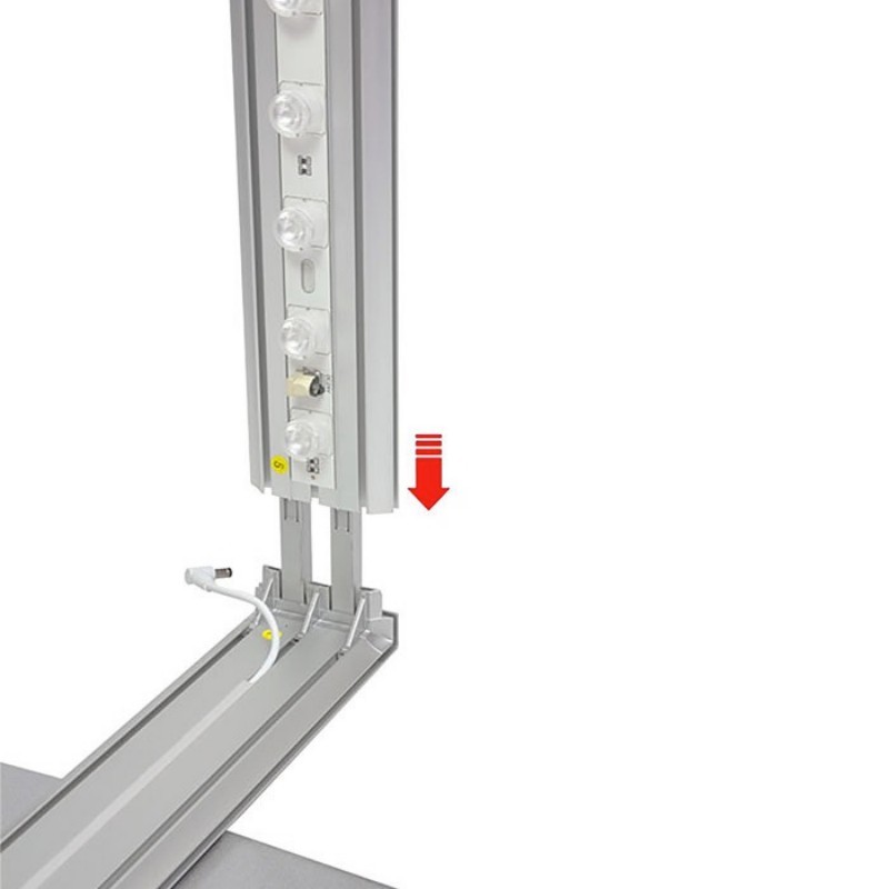 Boîte à lumière LED à double cadre en aluminium au sol