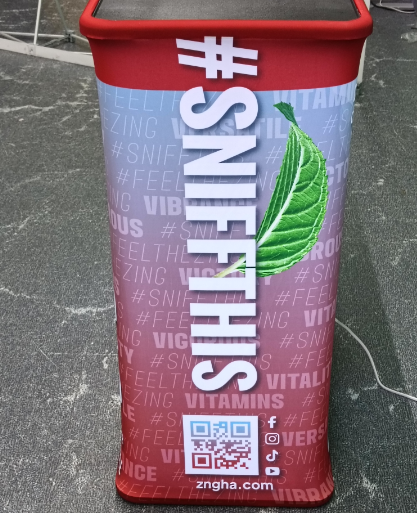 Automatic pop up promotion table with LED lights