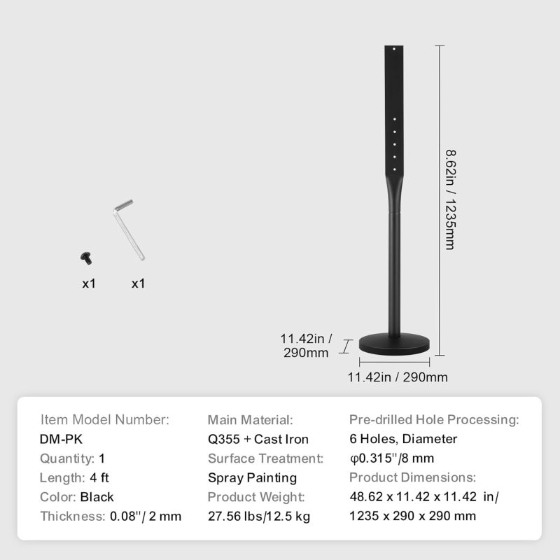 Heavy Duty Cast Iron Parking Sign Post Stand