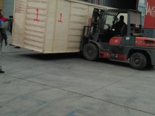 Our company loading puffed snacks production line to Indonesia