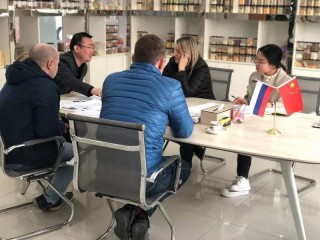 Customer From Russia to check Our floating fish feed processing line in March 2019