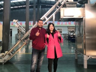 Egyptian customers visited us for 200-250kg/h puff corn snack food machine line