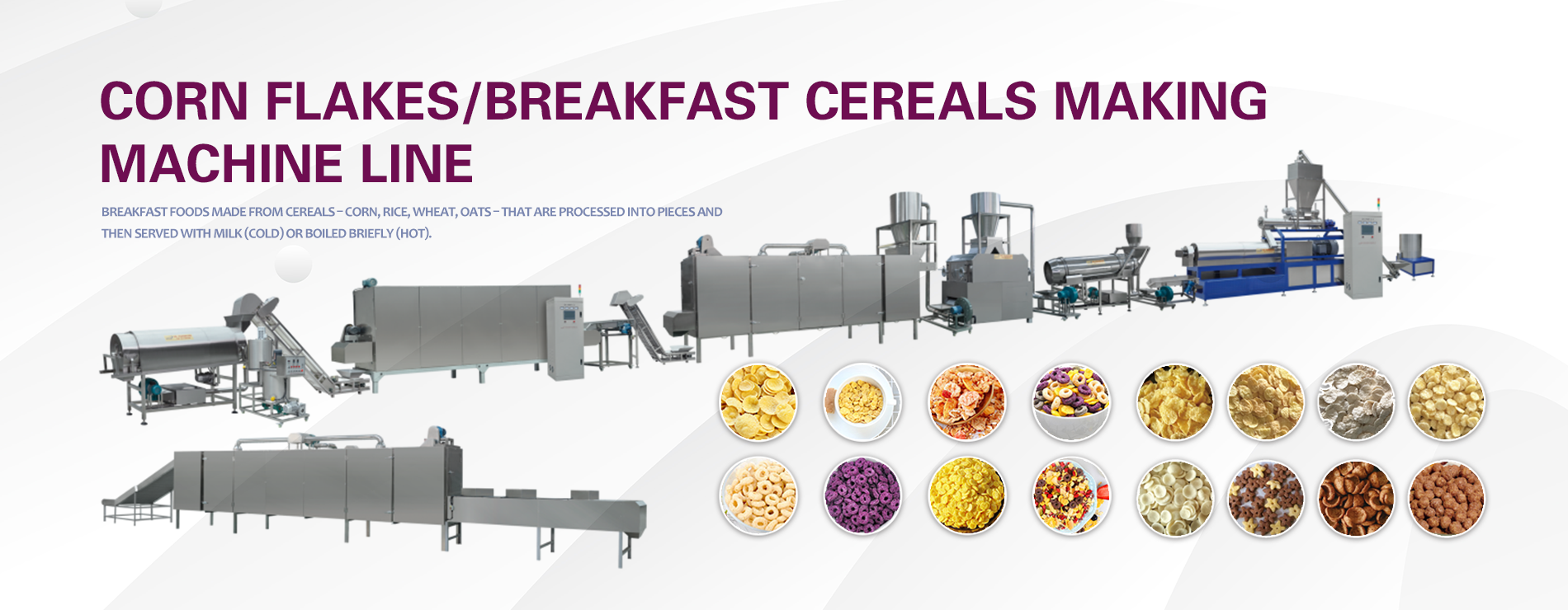 corn flakes /breakfast cereals making machine line