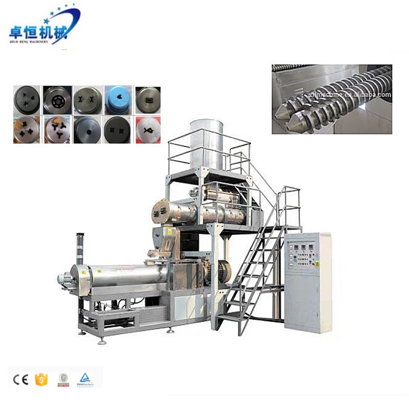 Large Capacity Twin Screw Extruder Floating Fish Feed Pellet Machine Factory
