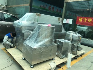 Loading puffed snack food making machine line for our Malaysia customer