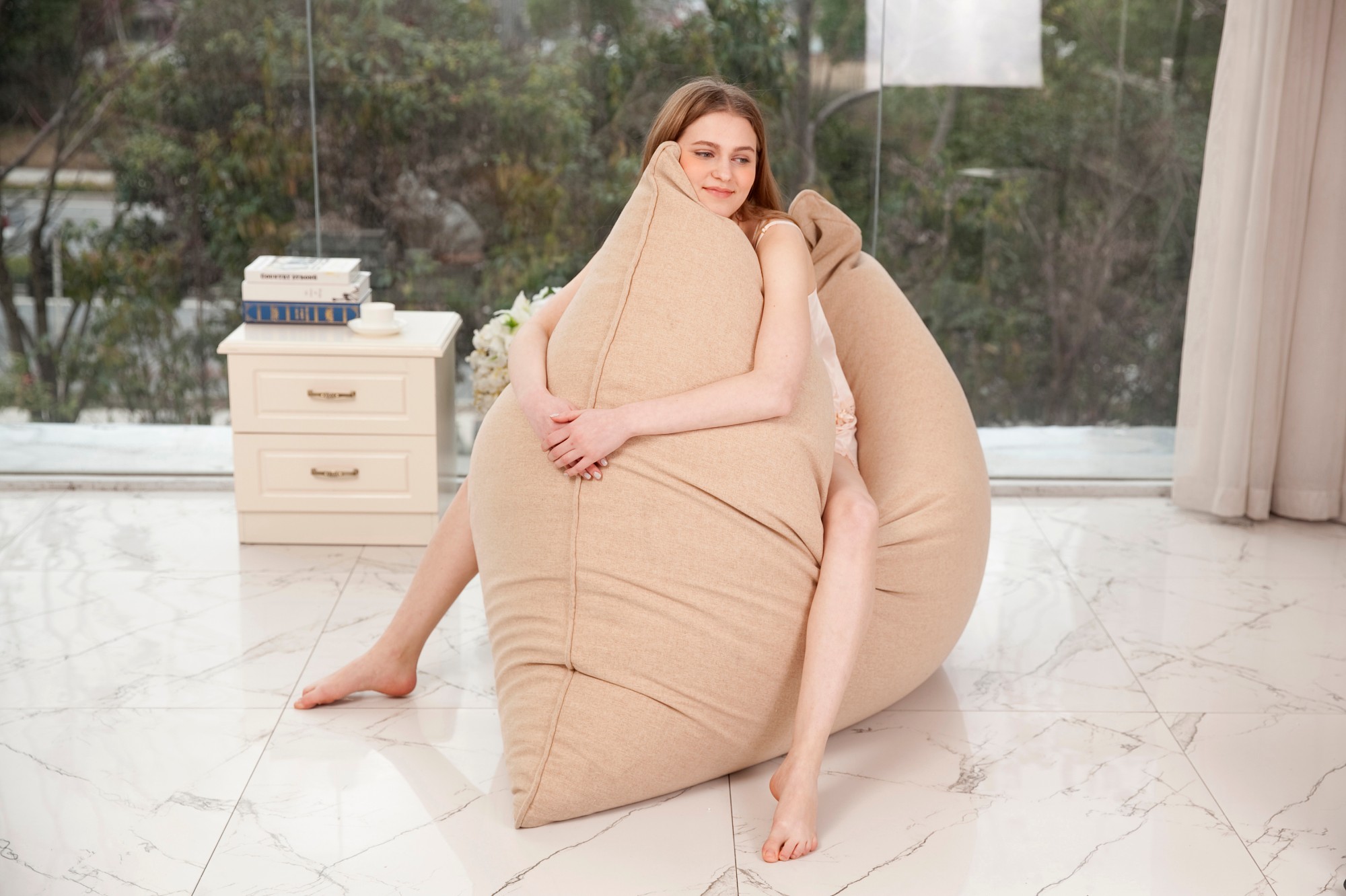 Linen Bean Bag Chair