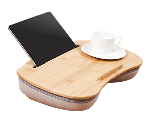 Bamboo Top Lap Desk With Bean Bag Pillow