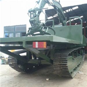 Dumper de cadenas con grúa