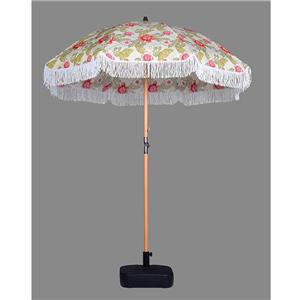 6.5Ft garden umbrella and standard size beach sun umbrella with tassels for outdoor