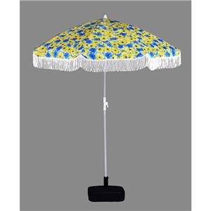 2019 New design Outdoor Printed umbrella Beach Umbrella With Tassels