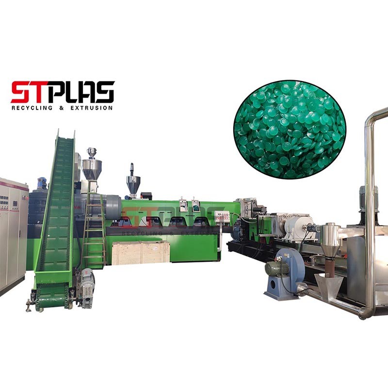 SJ160 double stage pelletizing line( the films after agglomerator) with Masterbatch feeding