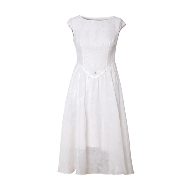 White Jacquard Sleeveless Silk Dress Manufacturers, White Jacquard Sleeveless Silk Dress Factory, Supply White Jacquard Sleeveless Silk Dress