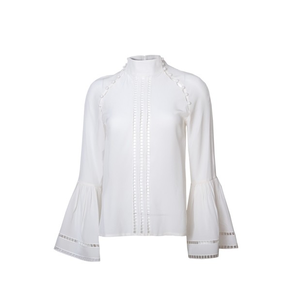 White Long Sleeve Silk Shirt