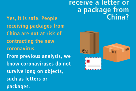 Is it safe to receive a letter or a package from China?