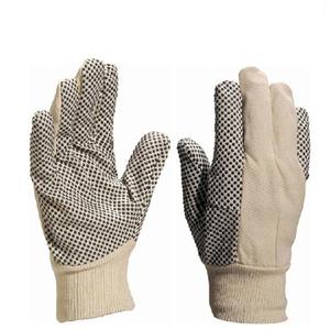 8 Unzen Baumwoll-Canvas-Handschuhe mit gepunkteter Handfläche aus Kunststoff
