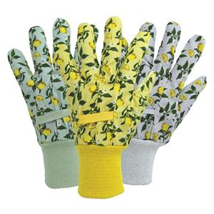 Садовые перчатки с листьями лимона