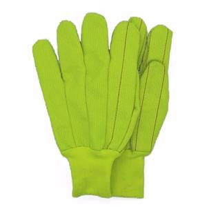 Luvas verdes fluorescentes de veludo cotelê